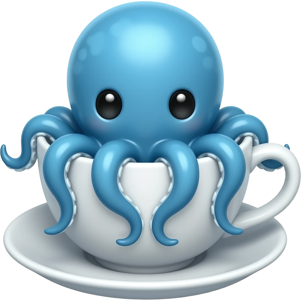 cute blue Octopus in a  Teacup emoji