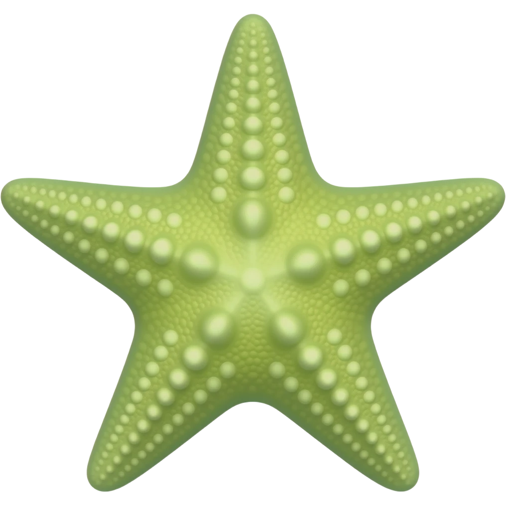Star fish light greenish cute without bubbles emoji