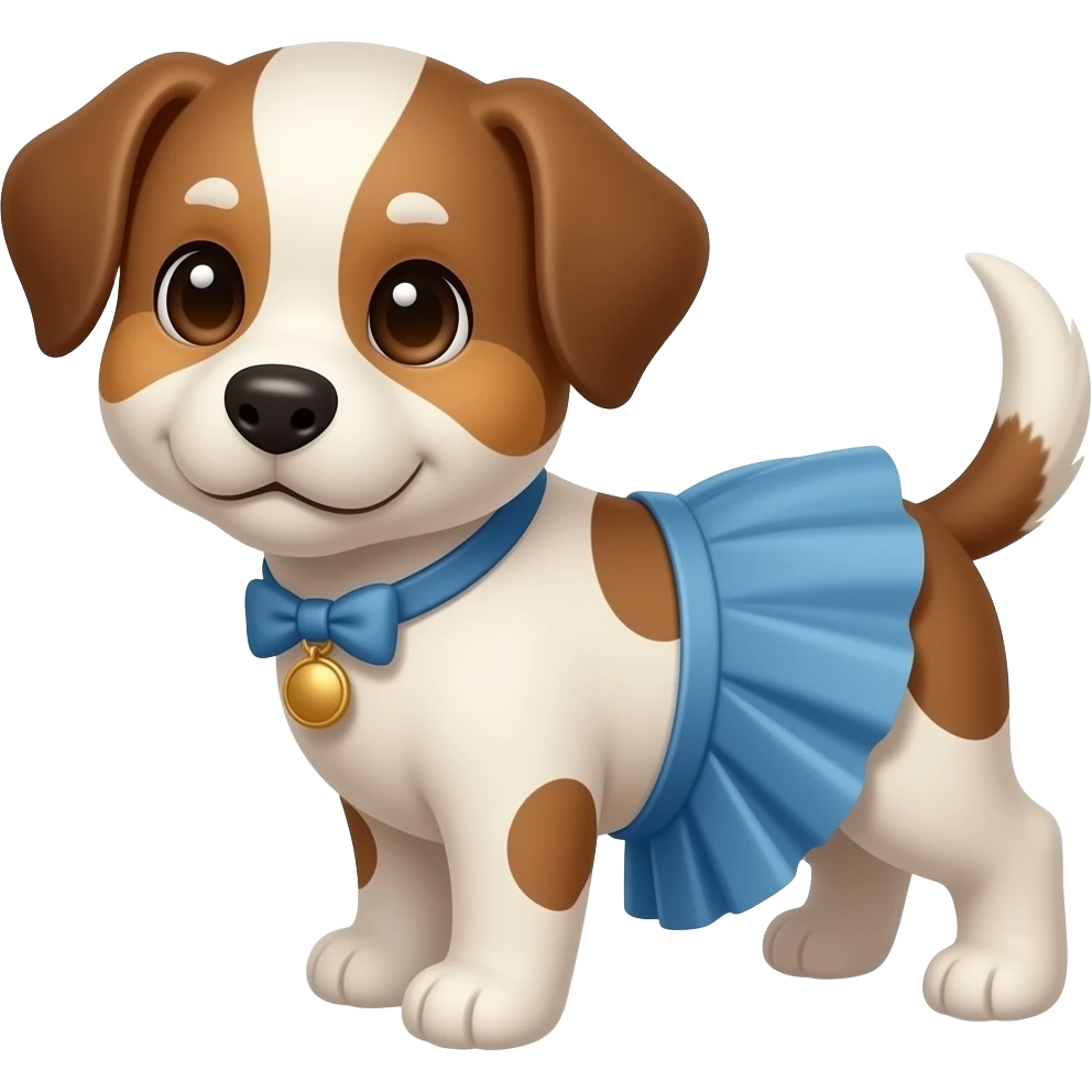 Puppy with skirt emoji