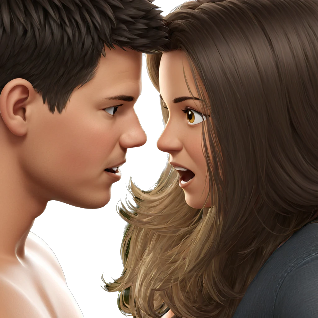 intimate conversation between two emoji