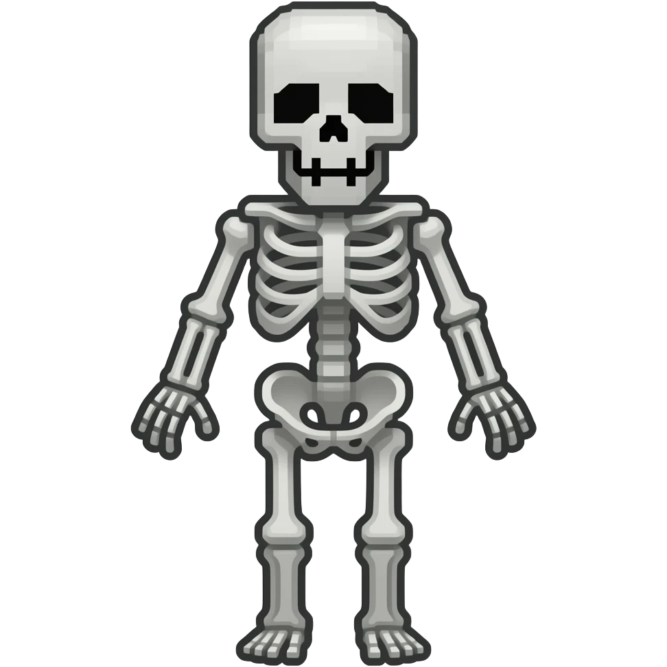 minecraft mobs 8bit skeleton emoji