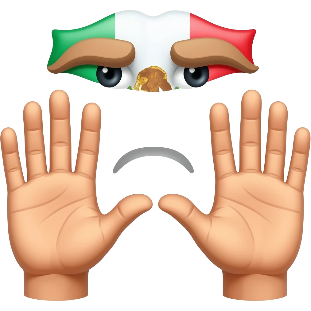 Hands up dont shoot scared mexican emoji