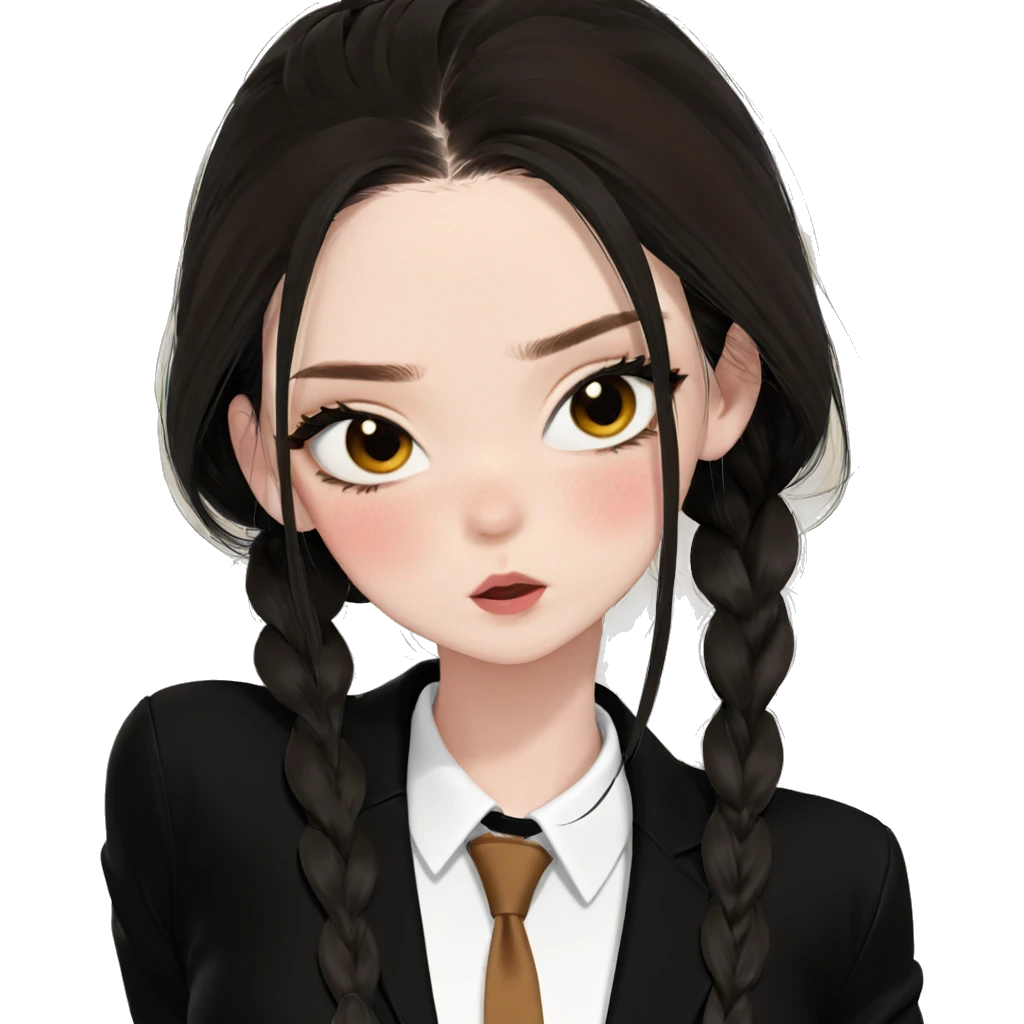 braided beauty in black jacket emoji