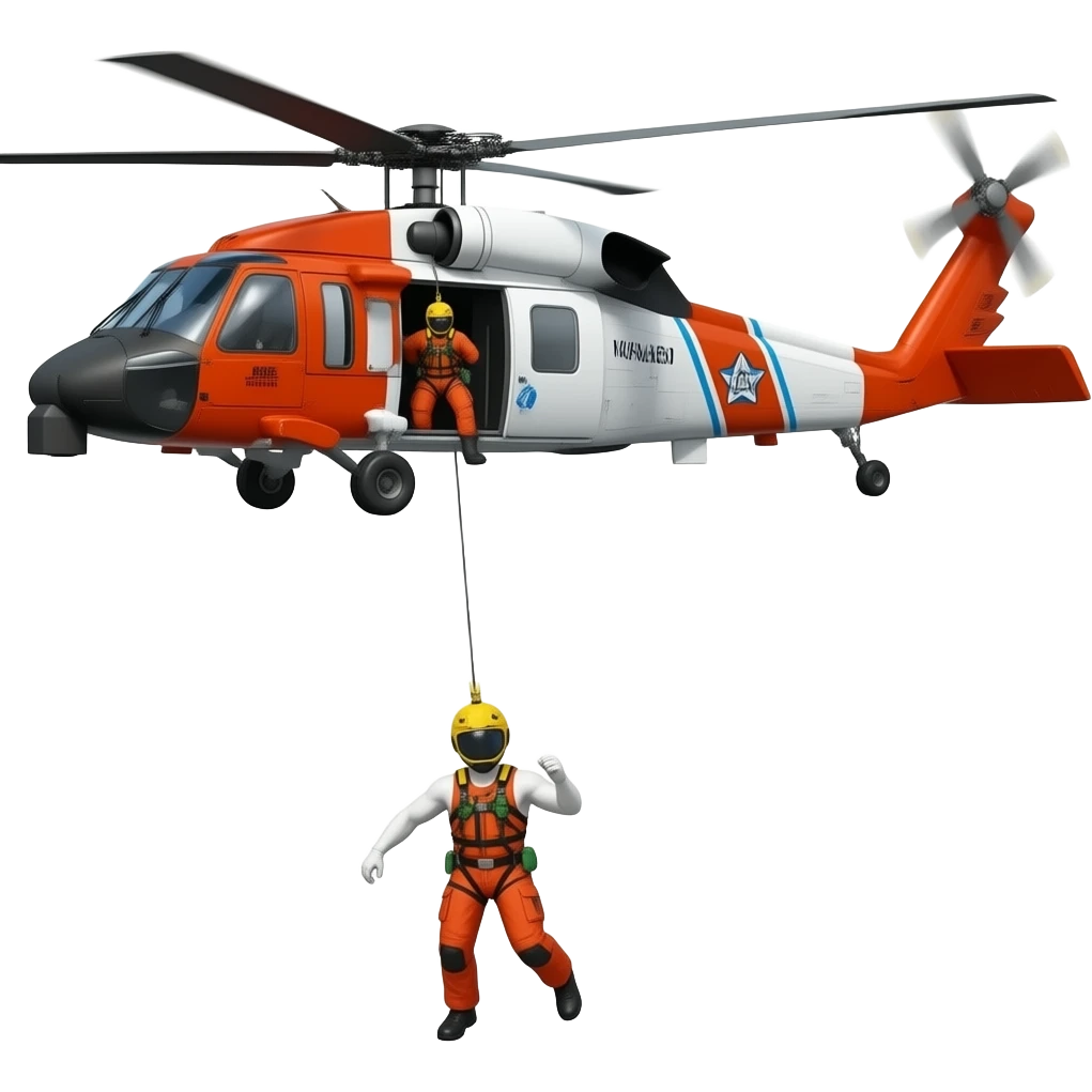 USCG Helicopter hoist rescue emoji
