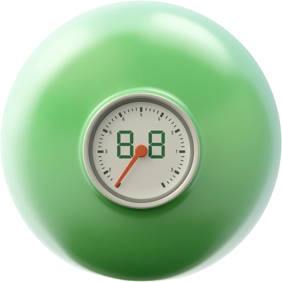 Green cylinder Oxygen tank with number gauge emoji