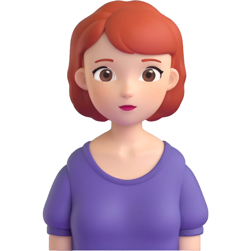girl with short red hair and flat chest emoji