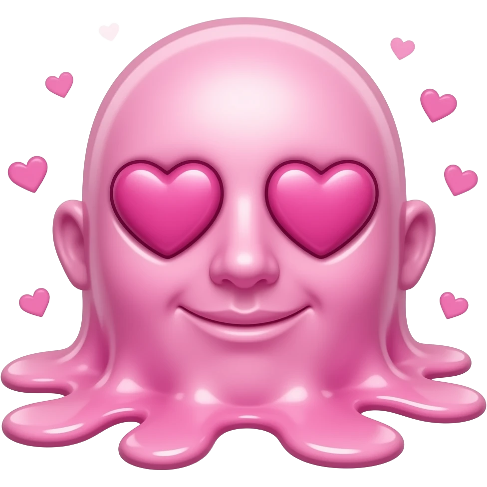 🫠 melting emoji with heart eyes and small hearts around it (hearts around it like in this one-🥰) emoji