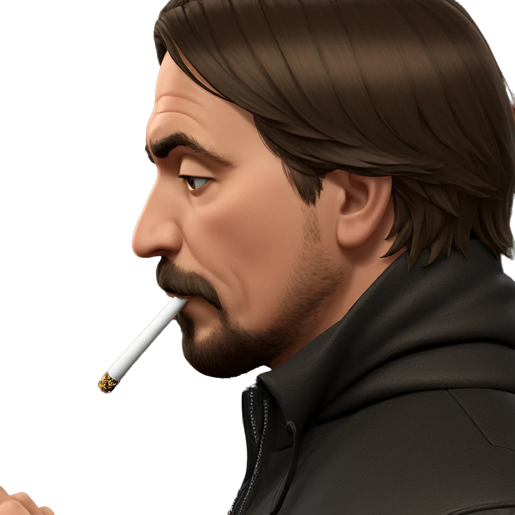 smoking male profile portrait emoji