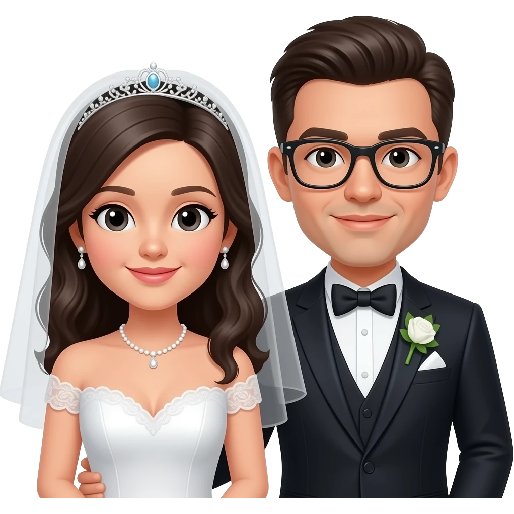 black bride and groom emoji