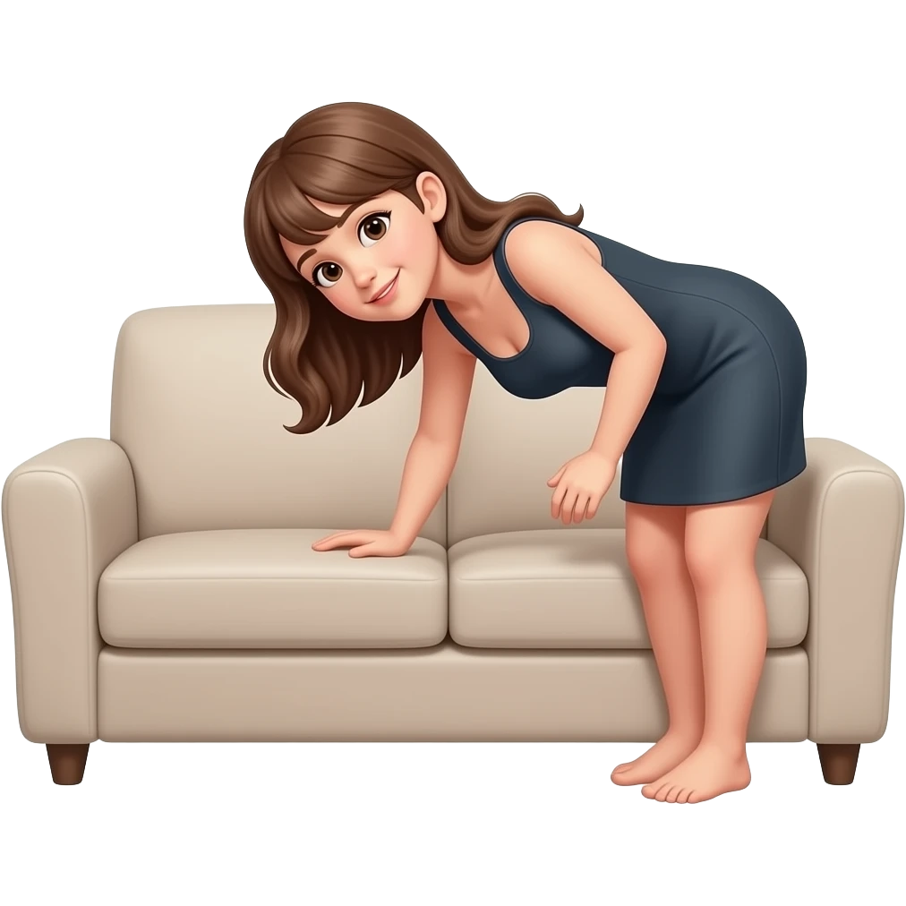 girl bent over end of sofa emoji