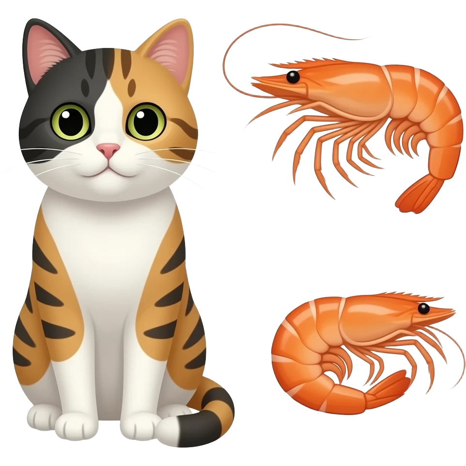 Cat + shrimp emoji