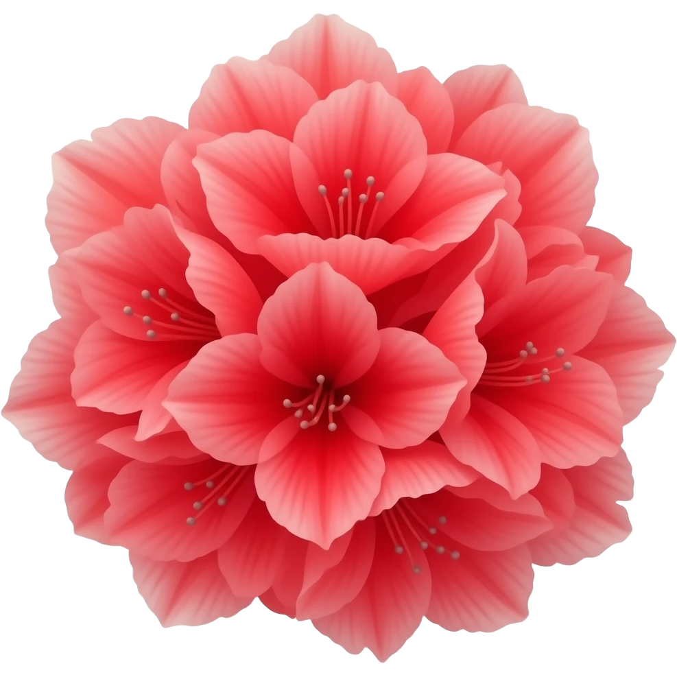 vivid, gradient red azalea flowers emoji