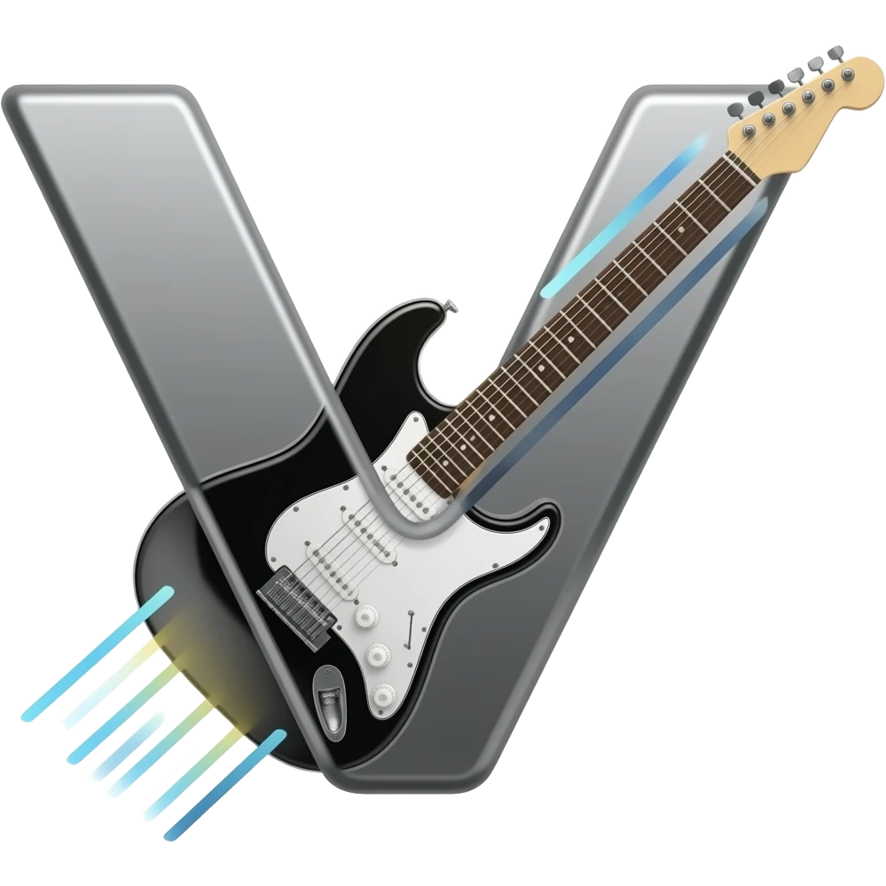 electric guitar emeoj black flying v emoji