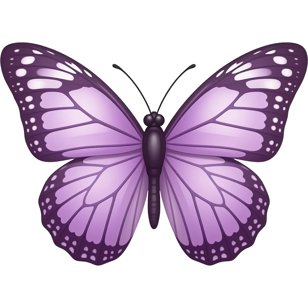 Mariposa color lila con rosa emoji