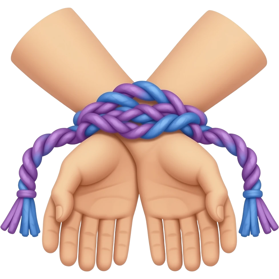 Hands Tied up using Purple/blue Ropes emoji