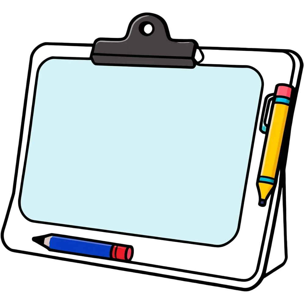 Dry erase board, marker emoji