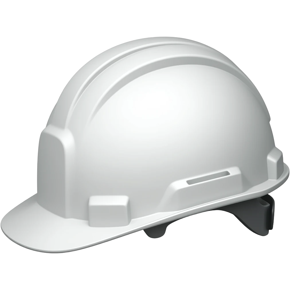 Casco blanco de costado pero ingenir, solo cas nada de personas emoji