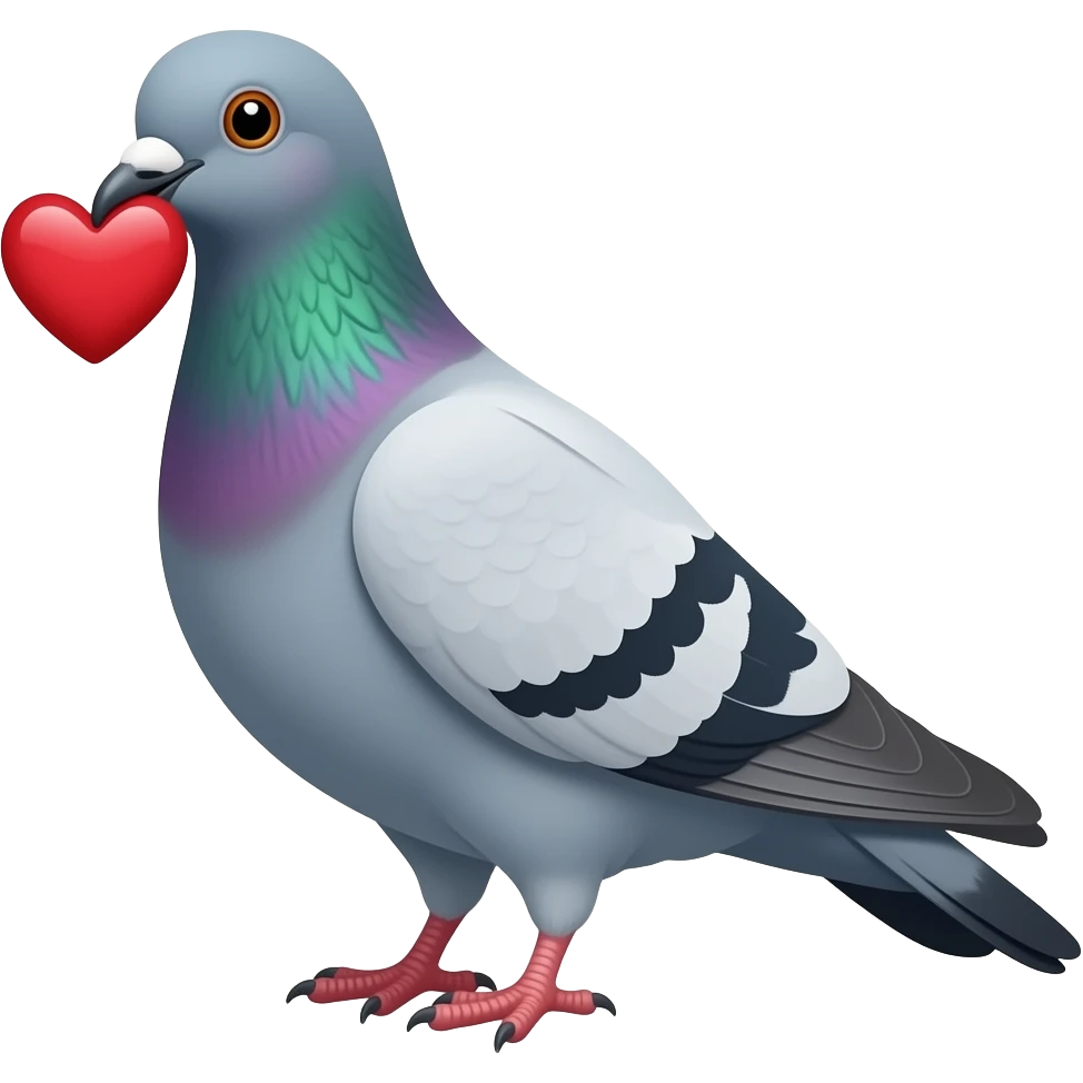 pigeon with heart in beak emoji