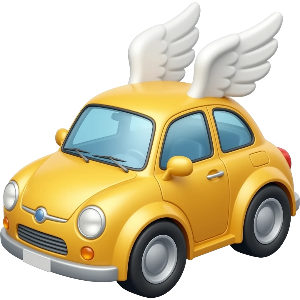 plastic car with wings emoji