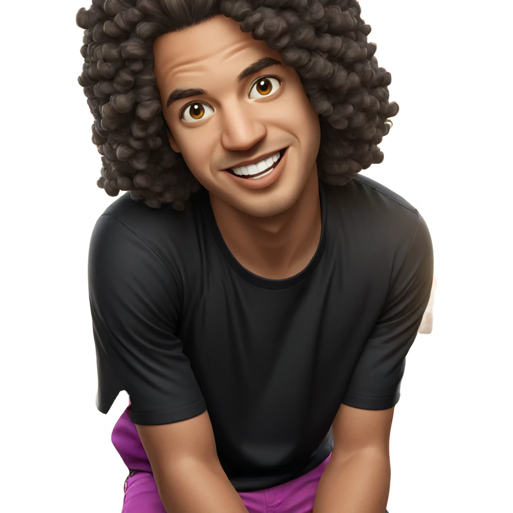 happy boy with afro hairstyle emoji