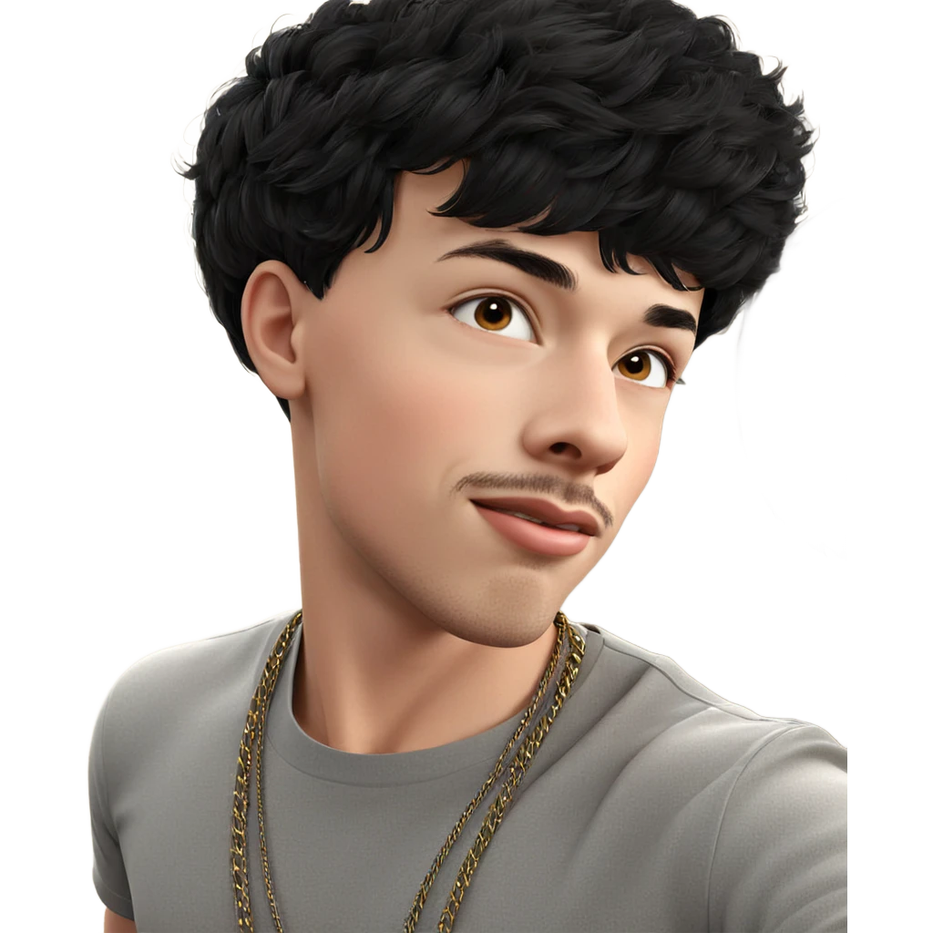 male with short black hair emoji