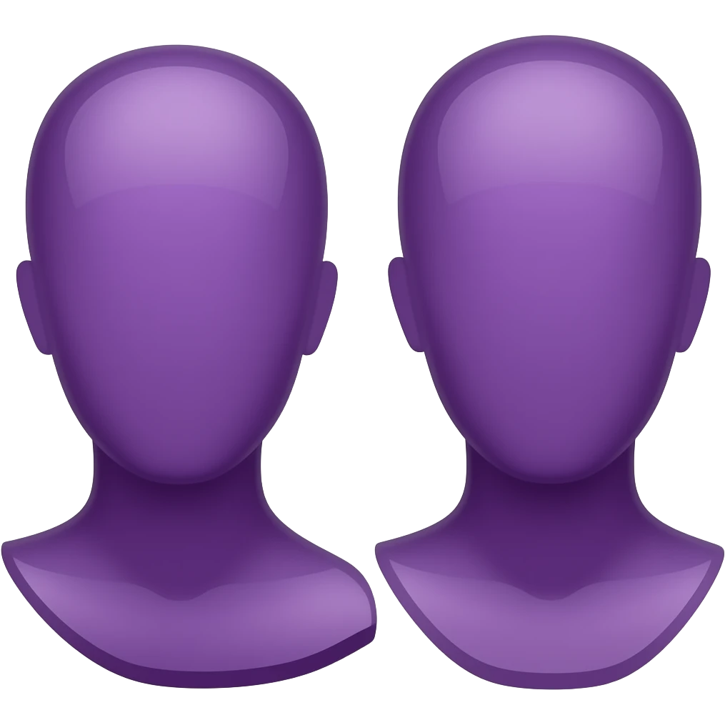simply, violet, two busts in silhouette emoji