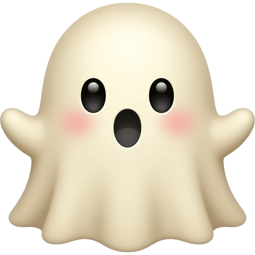 Kawaii beige ghost emoji