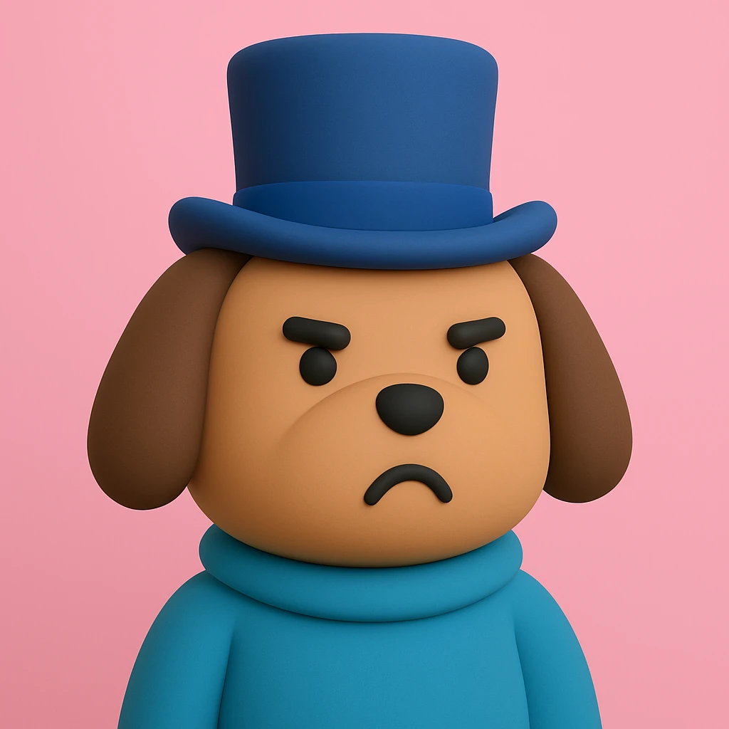 dog with tophat emoji