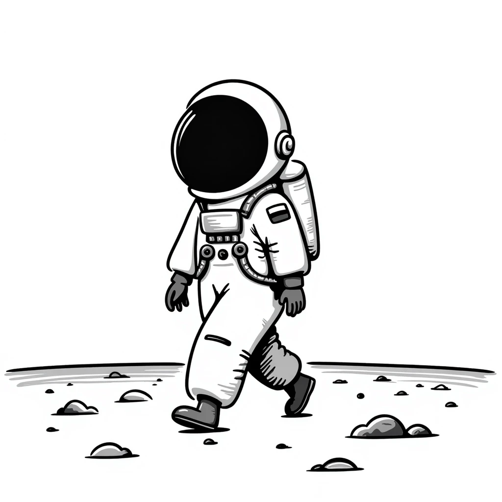Cosmonaut walking on a planet surface, wearing a spacesuit with Russian flag, light hair and light skin visible through helmet emoji