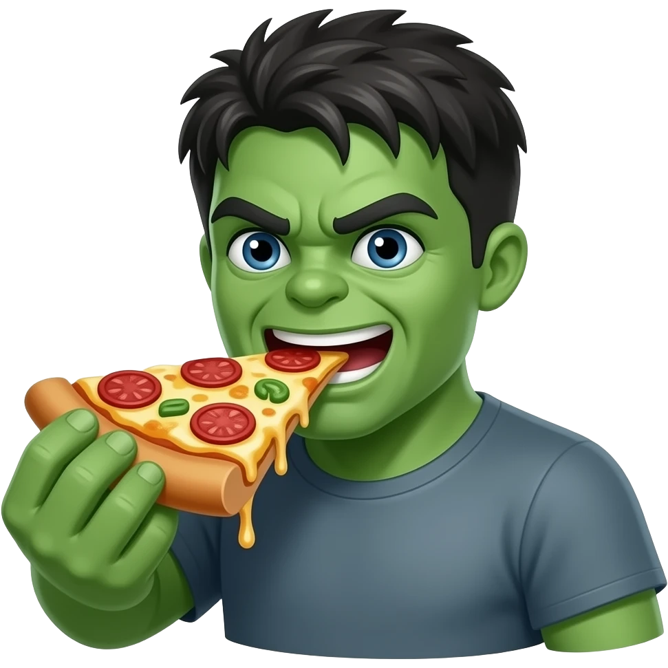 Red hulk eating pizza emoji
