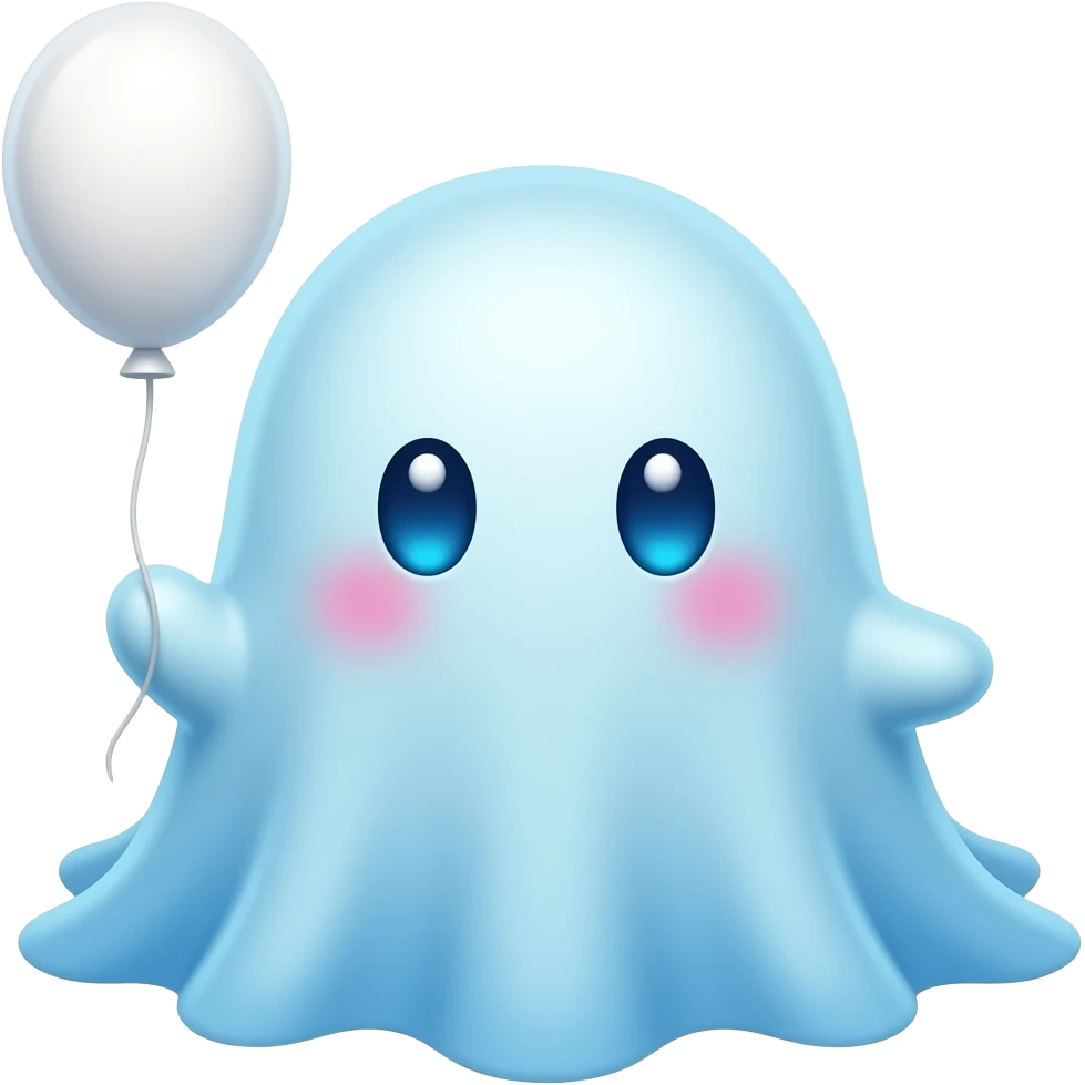Kawaii blue ghost emoji