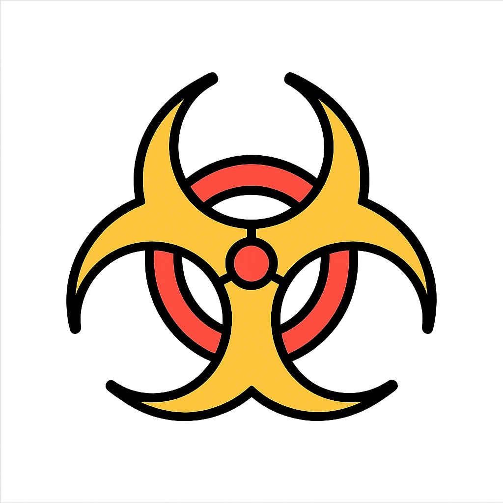biohazard symbol, bold color outline style emoji