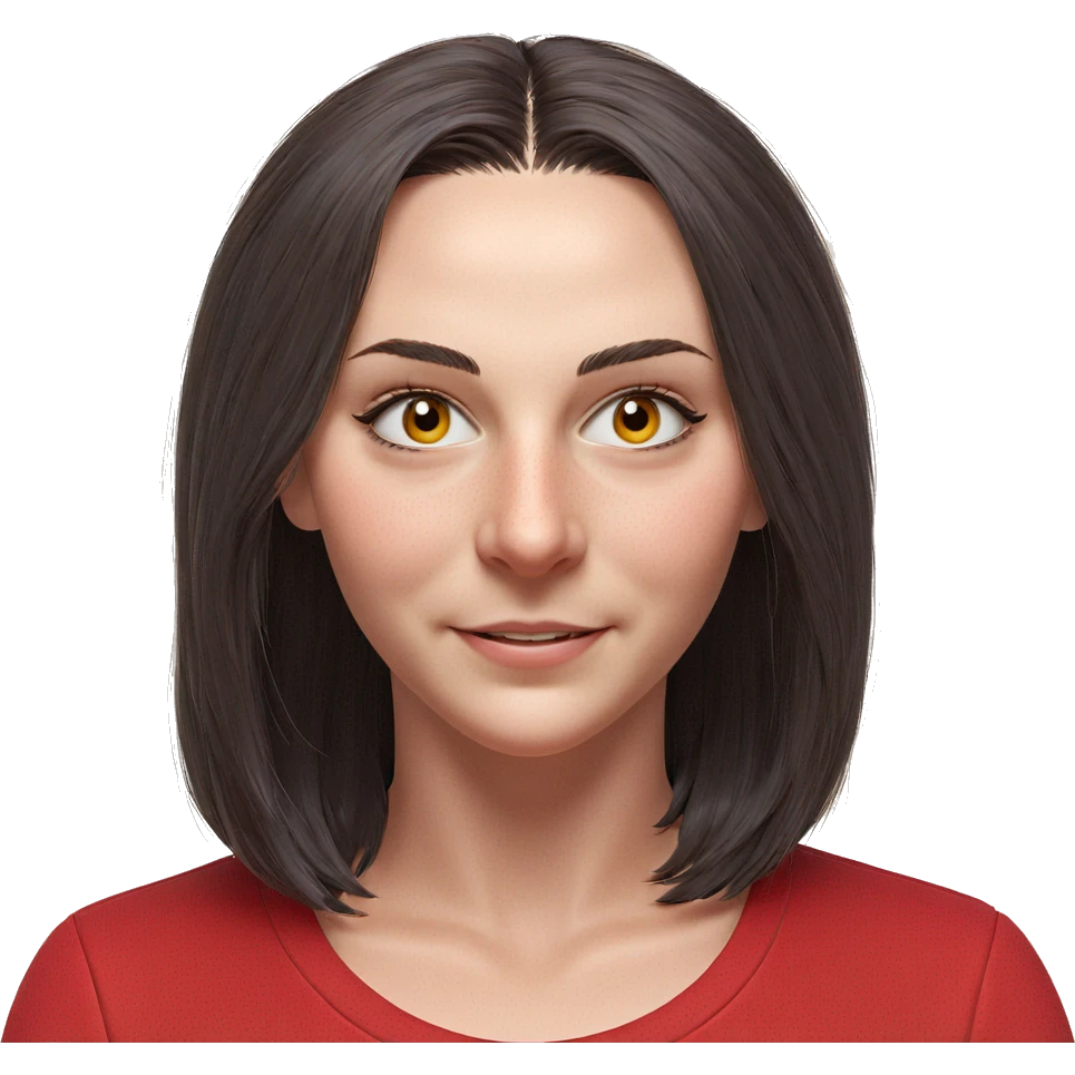 smiling girl in red shirt emoji
