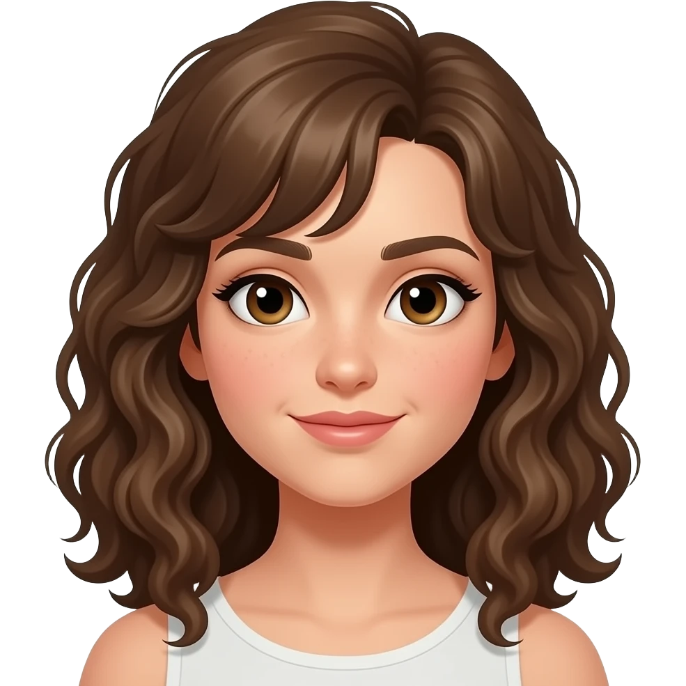 Waiting for someone is a Female brown curly should length hair pulled halfway back with bangs swooped to one side emoji