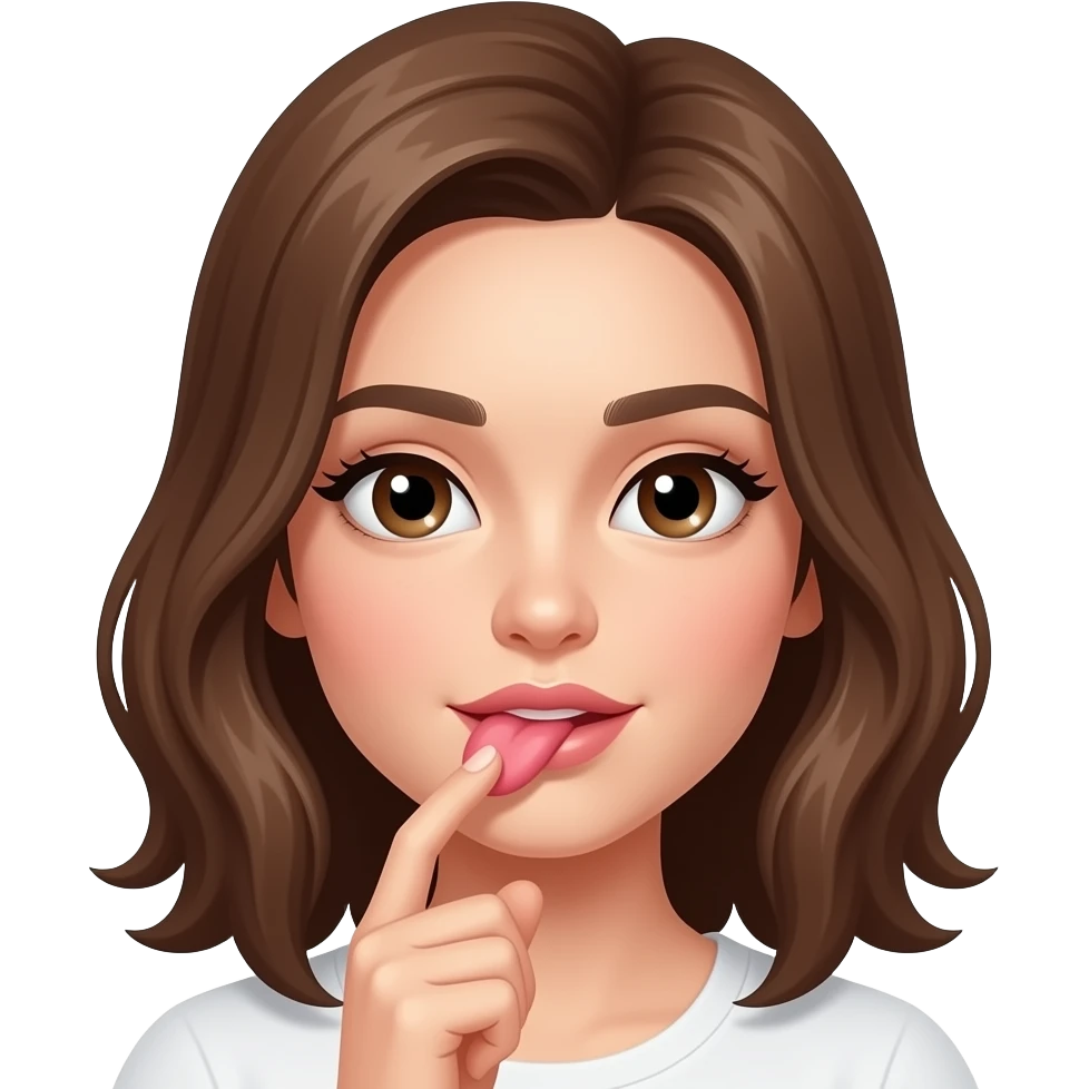 Fille qui lèche emoji