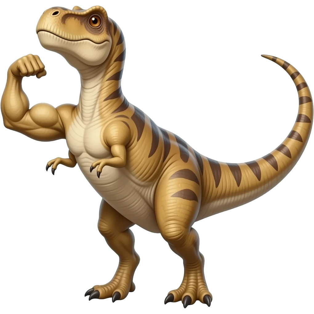a dino flexing their arm muscles emoji