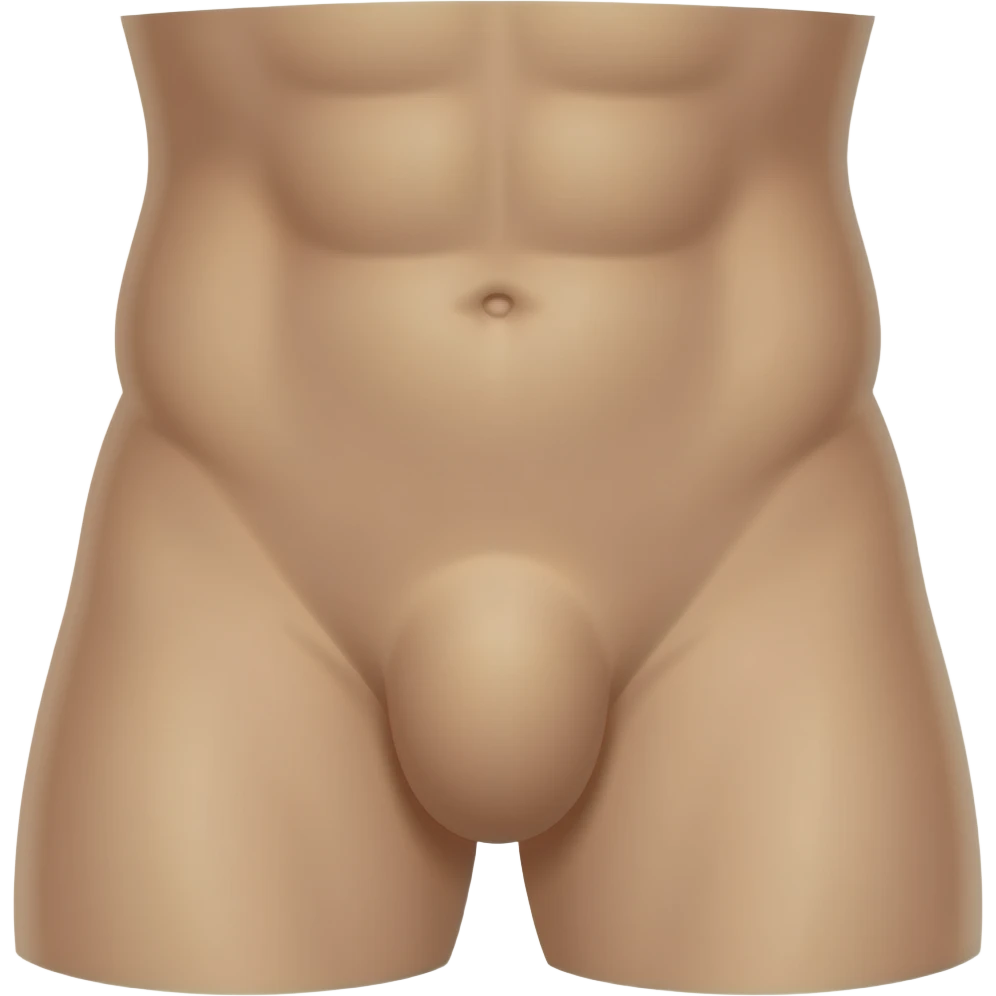 Naked man and hard cock emoji