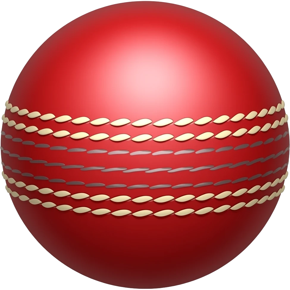 Red cricket ball emoji