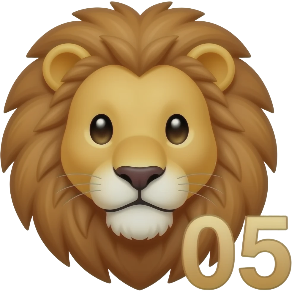 Un emoji de león 🦁 q diga al lado 05 emoji