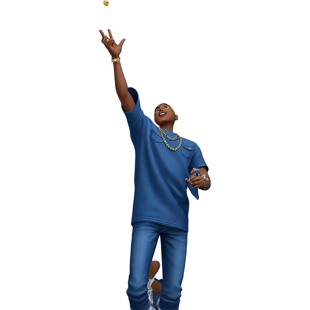 boy in denim with jewelry emoji