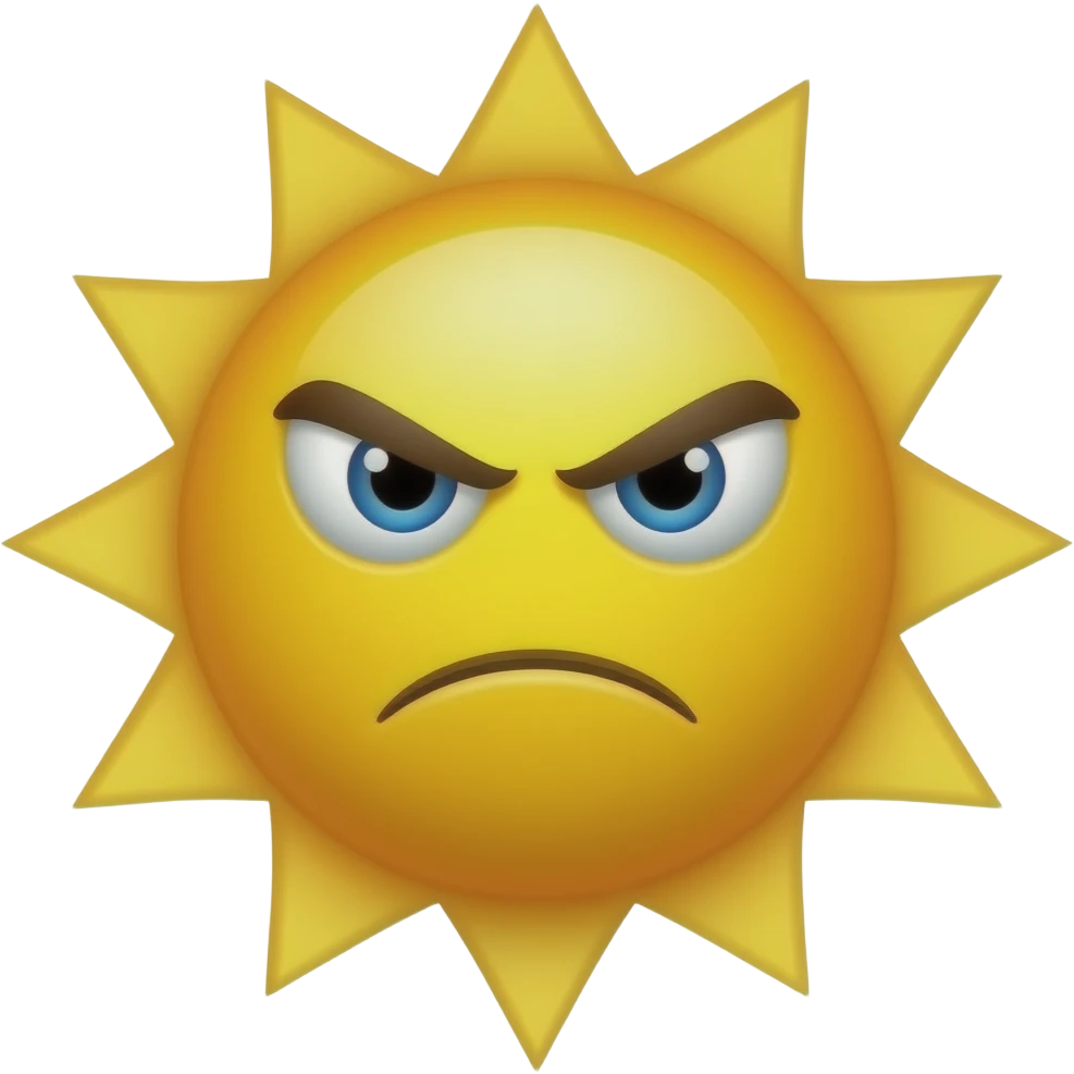 je veux des emoji soleil qui est en collere simple emoji