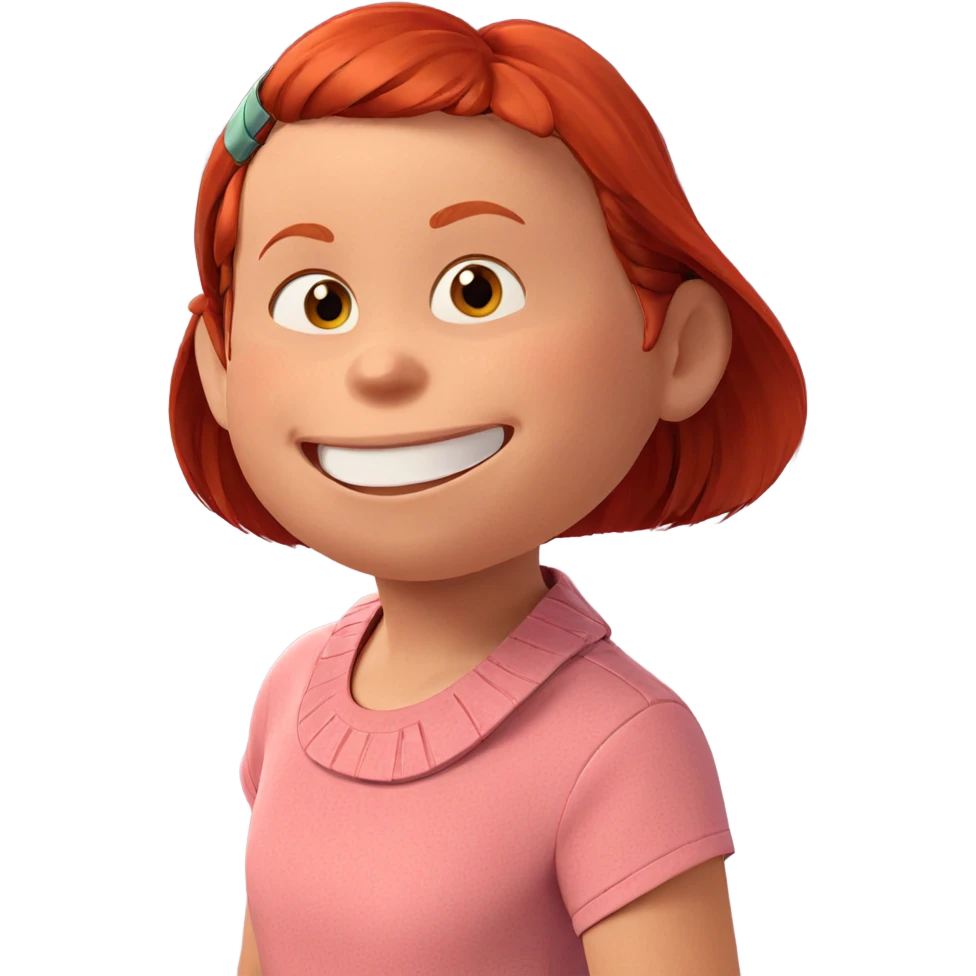 smiling girl with red hair emoji