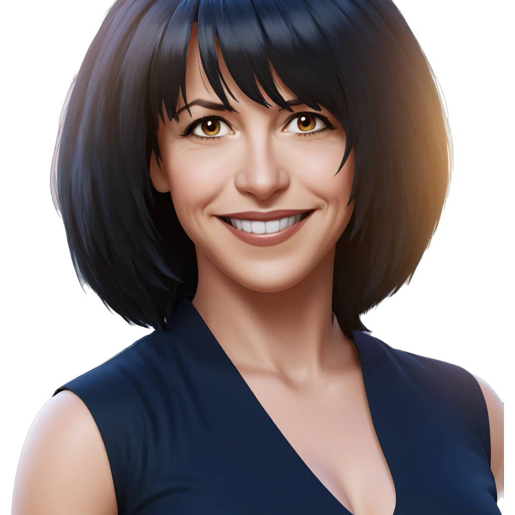 smiling girl with short black hair emoji