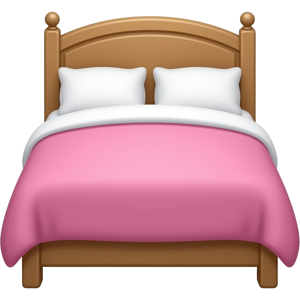 Bed with pink blanket emoji