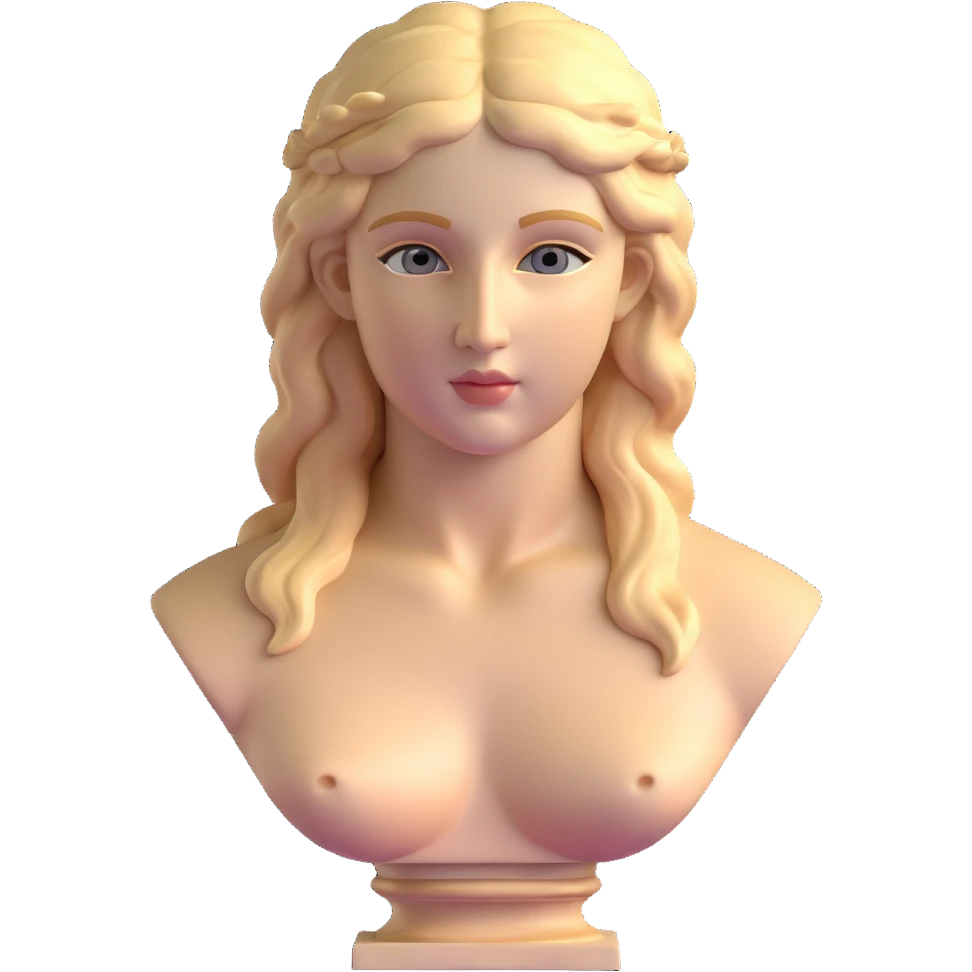 Bust of Aphrodite of Knidos statue, classical Greek sculpture showing only head, shoulders and upper chest emoji