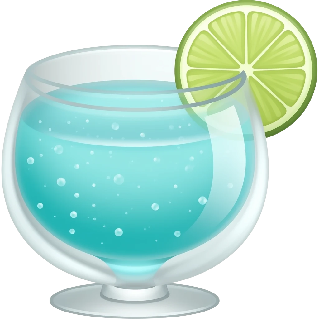 turquoise colored cocktail emoji
