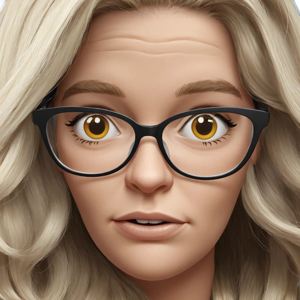 blonde girl with glasses portrait emoji