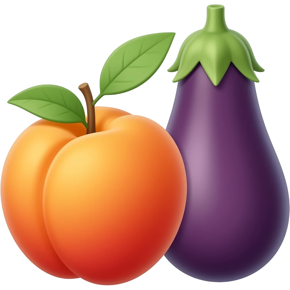 Peach and eggplant in it emoji