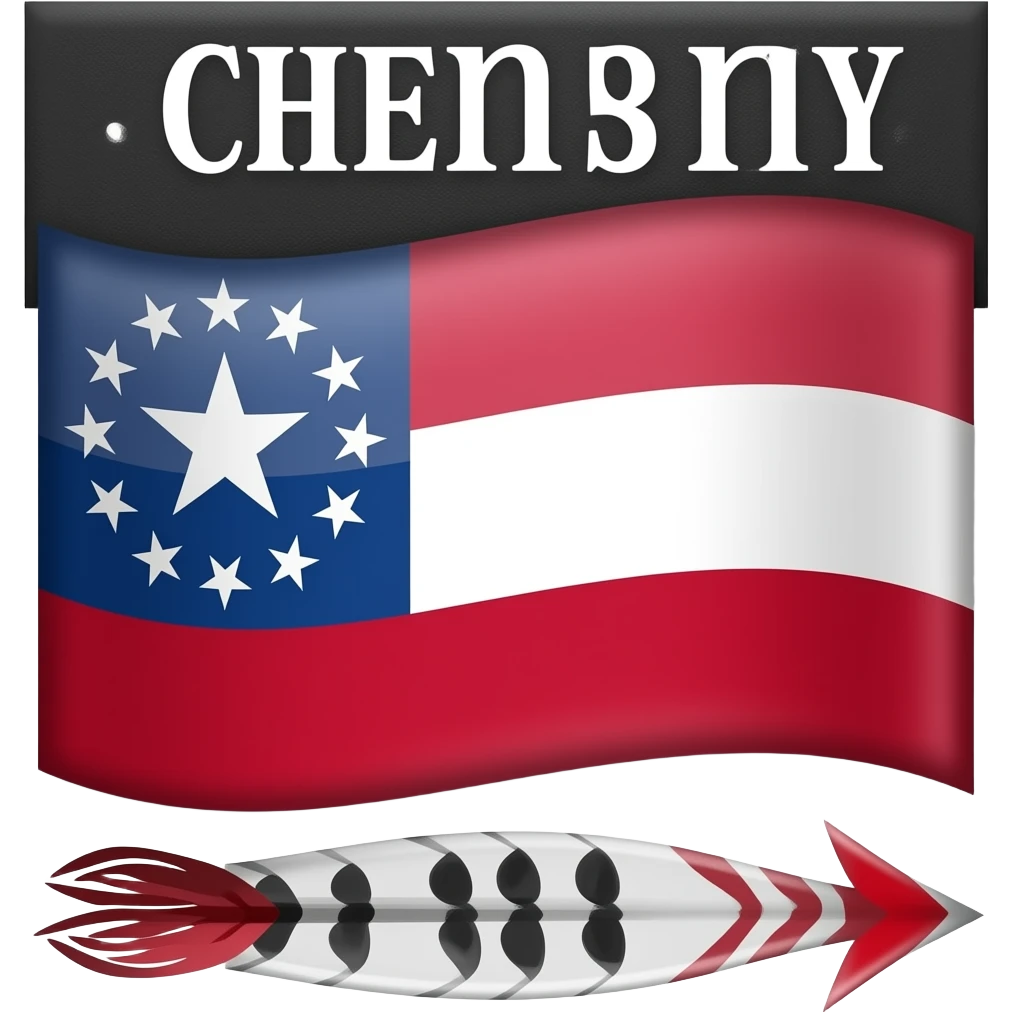 Cherokee Indian flag and black emoji