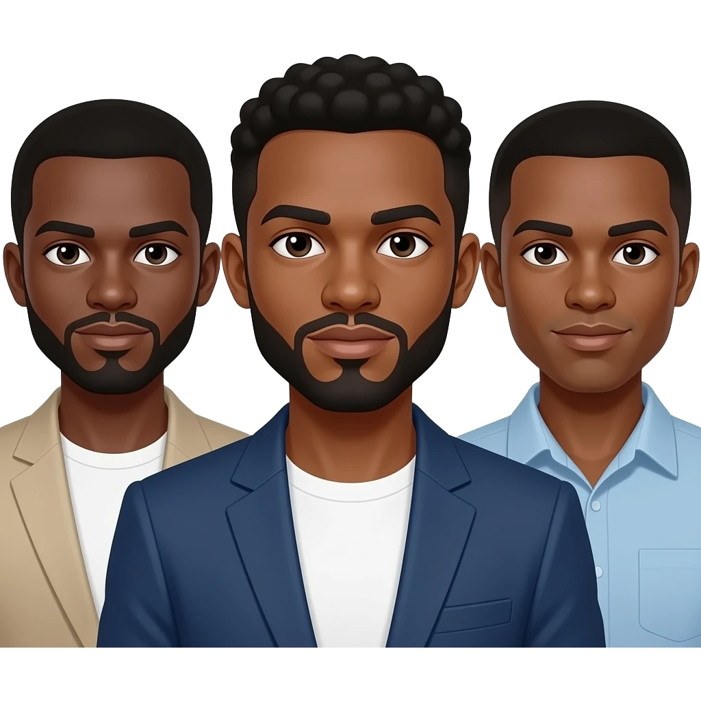 3 cool black men emoji